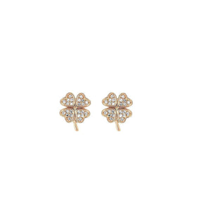 Diamond Mini Clover Stud Earring-S24