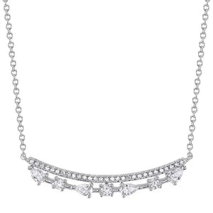 Diamond Pear Bar Necklace-S24