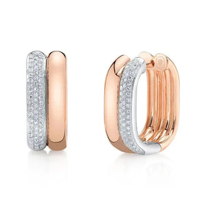Double Cloud Diamond Oval Earrings-S24
