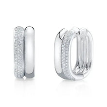Double Cloud Diamond Oval Earrings-S24