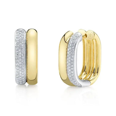 Double Cloud Diamond Oval Earrings-S24