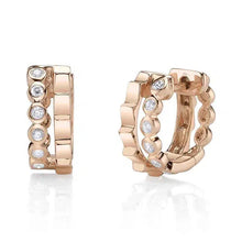 Double Diamond Bezel Earrings-S24