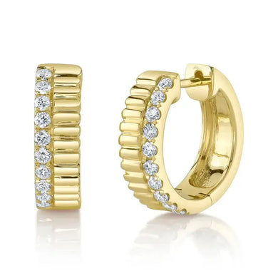 Double Diamond Ribbed Earrings-S24