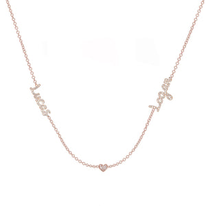 Double Name Heart Necklace-S24