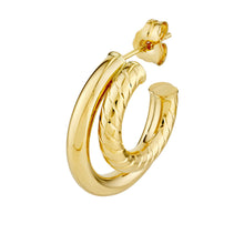 Double Tube & Twisted Hoop Earrings-S24