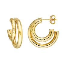 Double Tube & Twisted Hoop Earrings-S24