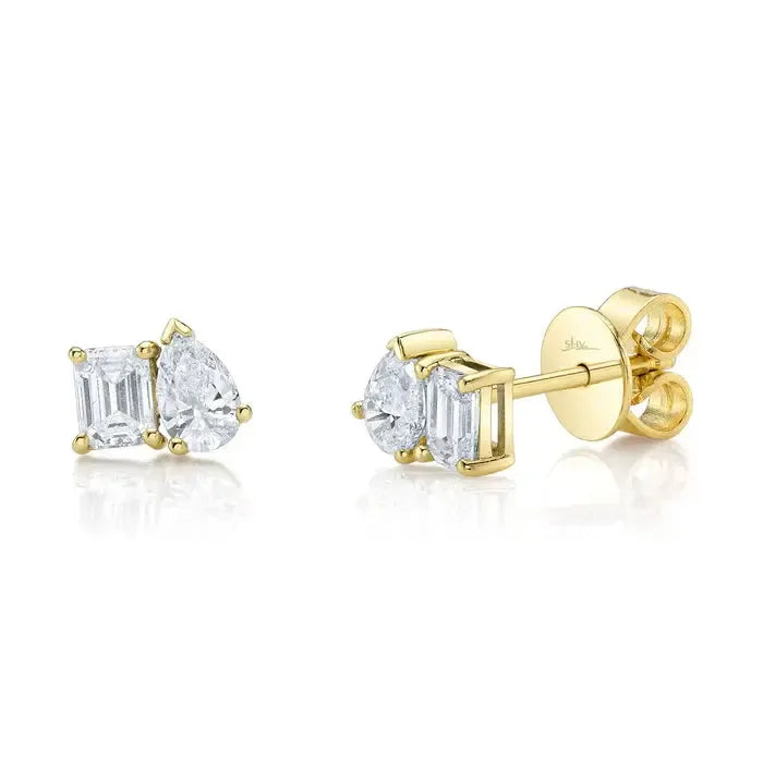 Duo Emerald Pear Studs-S24