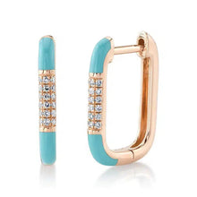 Enamel Box Hoop Earrings-S24