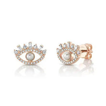 Evil Eye Pearl Earrings-S24