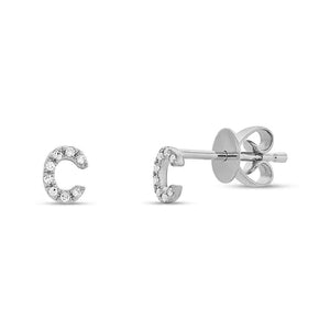 Extra Small Initial Earrings-S24