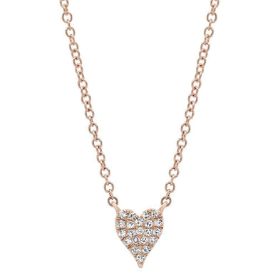 Extra Small Pave Heart Necklace-S24