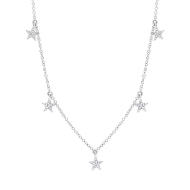 Five Star Drop Diamond Necklace-S24