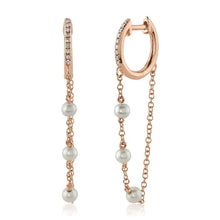 Floating Pearl Chain Hoops-S24
