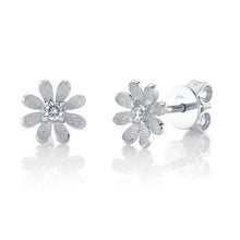 Flower Stud Diamond Center Earrings-S24