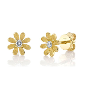 Flower Stud Diamond Center Earrings-S24