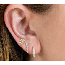 Flower Stud Diamond Center Earrings-S24