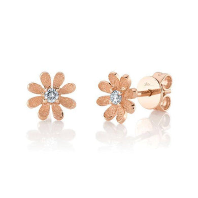 Flower Stud Diamond Center Earrings-S24