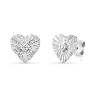 Fluted Heart Stud Studs-S24