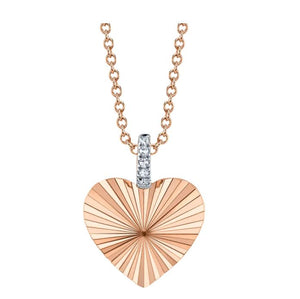 Fluted Small Heart Necklace-S24