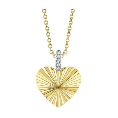 Fluted Small Heart Necklace-S24