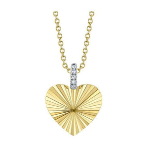 Fluted Small Heart Necklace-S24