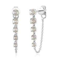 Front Back 5 Pearl Chain Earrings-S24