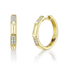 Geo Cut Diamond Hoops .75"-S24