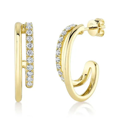 Large Double Diamond Oval Hoops-S24