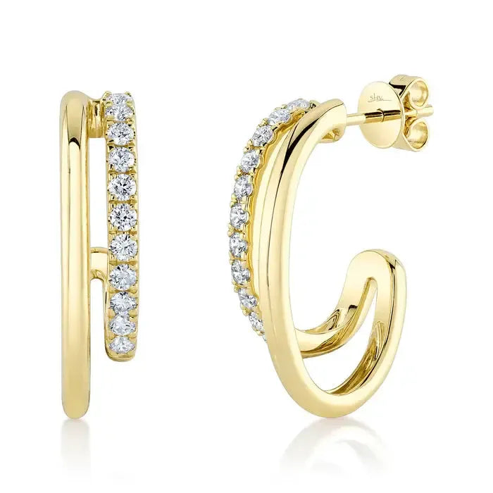 Large Double Diamond Oval Hoops-S24