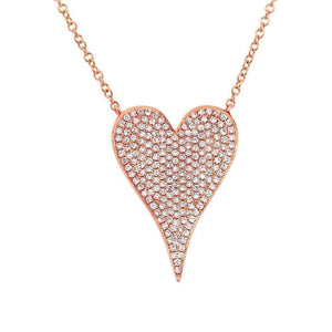 Large Pave Heart Necklace-S24