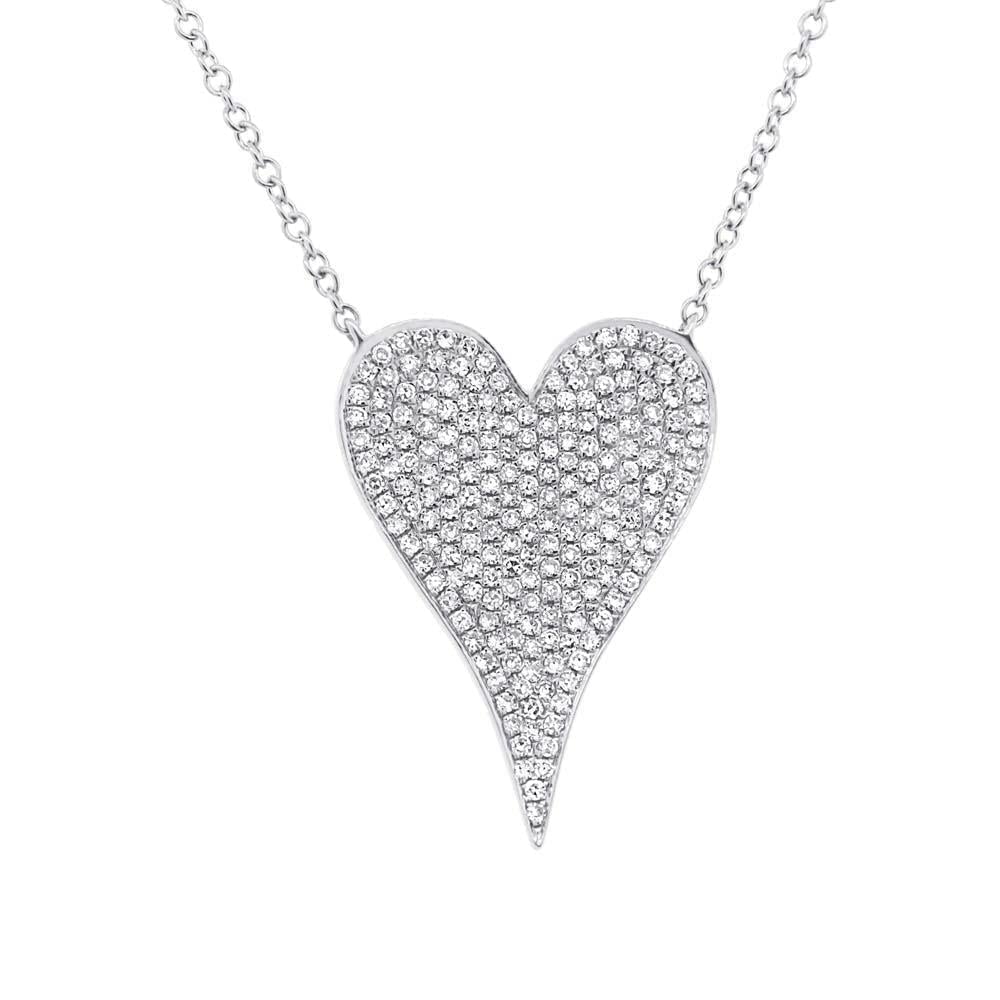 Large Pave Heart Necklace-S24