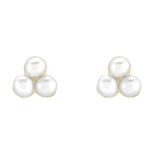 Micro Three Pearl Studs-S24