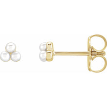 Micro Three Pearl Studs-S24