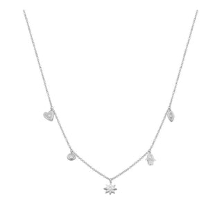Mini Diamond Charm Drop Necklace-S24