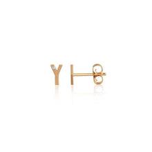 Mini Diamond Letter Stud Earrings-S24