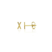 Mini Diamond Letter Stud Earrings-S24