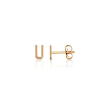Mini Diamond Letter Stud Earrings-S24