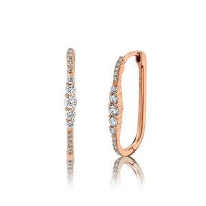 Oval Drop Link Diamond Earrings-S24