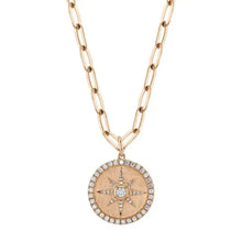 Paperclip Diamond Circle Starburst Necklace-S24