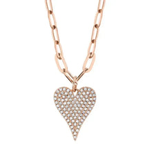 Paperclip Diamond Heart Necklace-S24