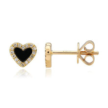 Pave Outline Stone Heart Earrings-S24