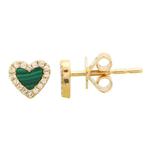 Pave Outline Stone Heart Earrings-S24