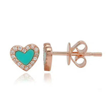 Pave Outline Stone Heart Earrings-S24