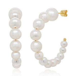 Pearl Hoop Earrings-S24