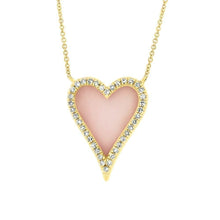 Pink Opal Medium Heart Necklace-S24