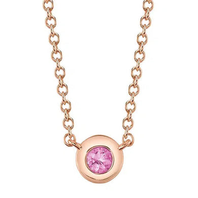 Pink Sapphire Station Necklace-S24