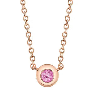 Pink Sapphire Station Necklace-S24