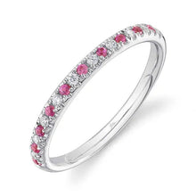 Pink Sapphire and Diamond Skinny Band-S24