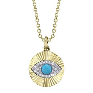 Ribbed Evil Eye Necklace-S24