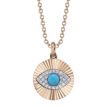 Ribbed Evil Eye Necklace-S24